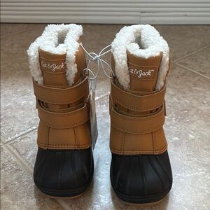 Cat & Jack Tan and Black Snow Boots
